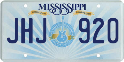 MS license plate JHJ920