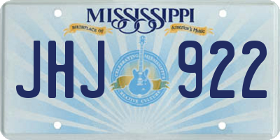 MS license plate JHJ922