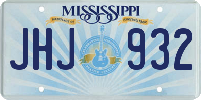 MS license plate JHJ932