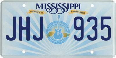 MS license plate JHJ935