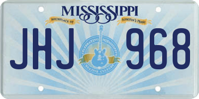 MS license plate JHJ968