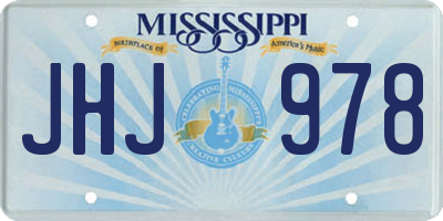 MS license plate JHJ978