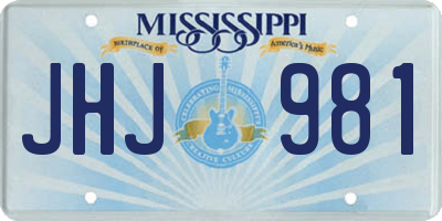 MS license plate JHJ981