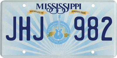 MS license plate JHJ982