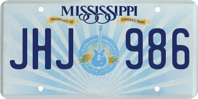 MS license plate JHJ986