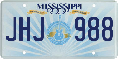 MS license plate JHJ988