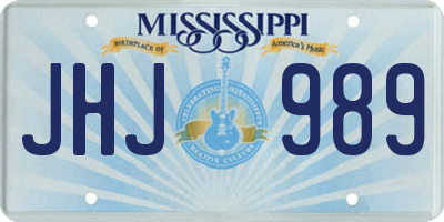 MS license plate JHJ989