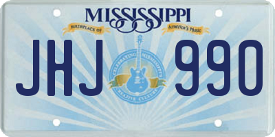 MS license plate JHJ990
