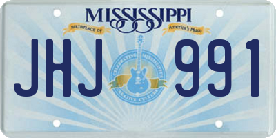 MS license plate JHJ991