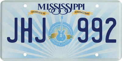 MS license plate JHJ992