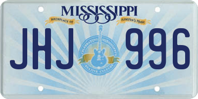MS license plate JHJ996