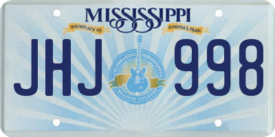 MS license plate JHJ998
