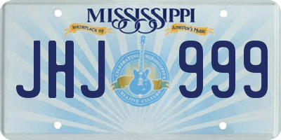 MS license plate JHJ999