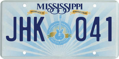 MS license plate JHK041