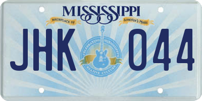 MS license plate JHK044