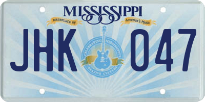 MS license plate JHK047