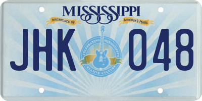 MS license plate JHK048