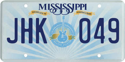 MS license plate JHK049