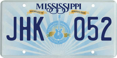 MS license plate JHK052