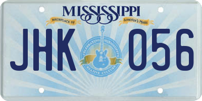 MS license plate JHK056