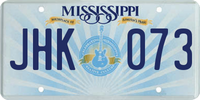 MS license plate JHK073