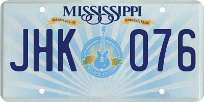 MS license plate JHK076