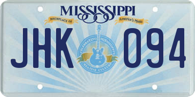 MS license plate JHK094