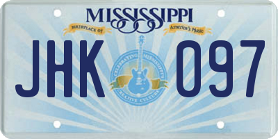 MS license plate JHK097