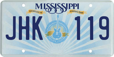 MS license plate JHK119
