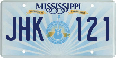 MS license plate JHK121
