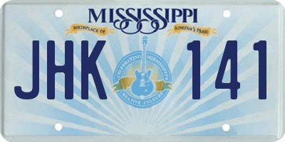 MS license plate JHK141