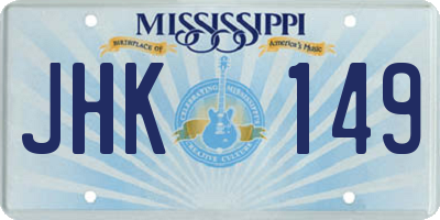 MS license plate JHK149