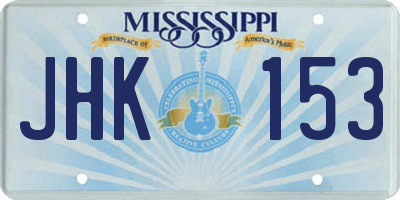 MS license plate JHK153