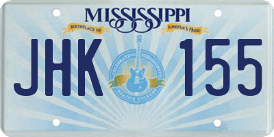 MS license plate JHK155