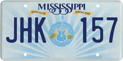 MS license plate JHK157