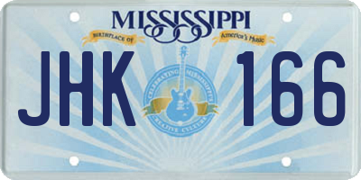 MS license plate JHK166
