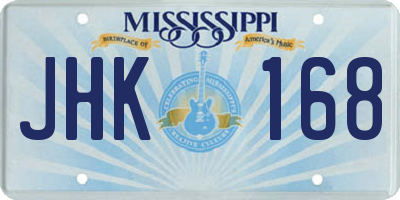 MS license plate JHK168