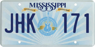 MS license plate JHK171