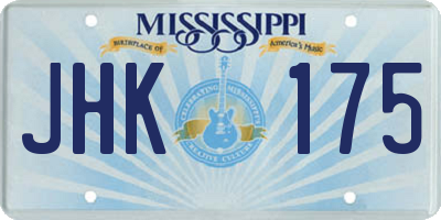 MS license plate JHK175