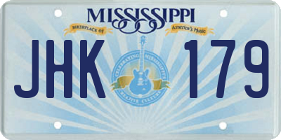 MS license plate JHK179