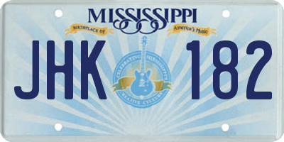 MS license plate JHK182