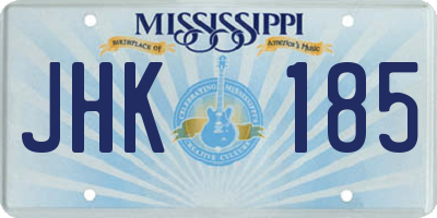 MS license plate JHK185