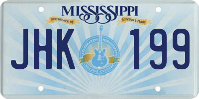 MS license plate JHK199