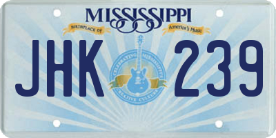 MS license plate JHK239