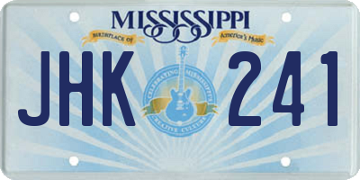 MS license plate JHK241