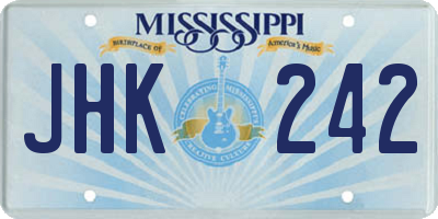 MS license plate JHK242