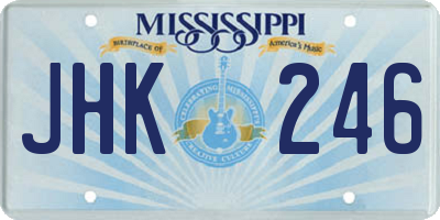 MS license plate JHK246