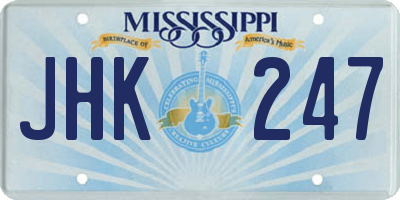 MS license plate JHK247