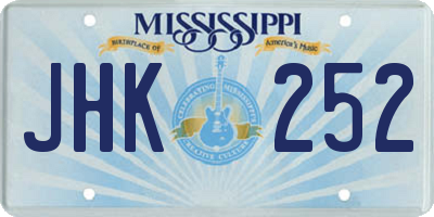 MS license plate JHK252