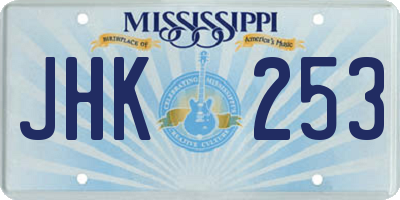 MS license plate JHK253